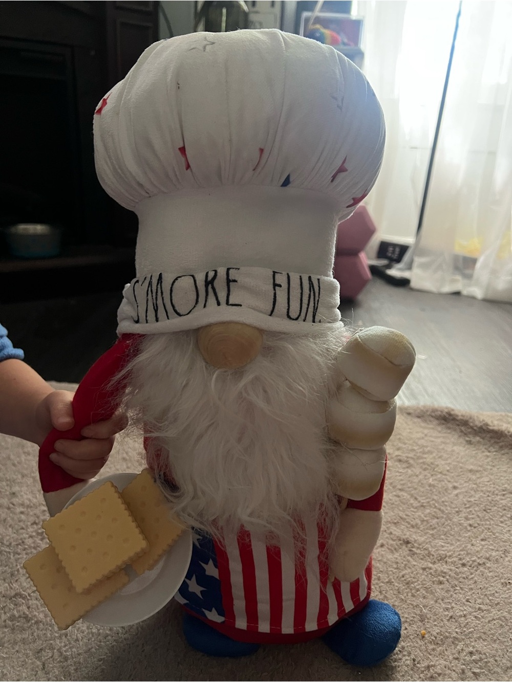 Patriotic Chef Gnome Holiday Figurine in White & Red